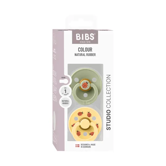 BIBS Studio Colour Schnuller - Ladybug Sage Mix - Größe 2 - 2 Stück