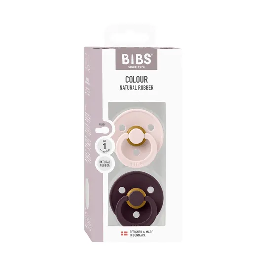BiBs Colour Fopspeen - Rond - 2 Stuks - 6-18 Mnd - Petal/Plum
