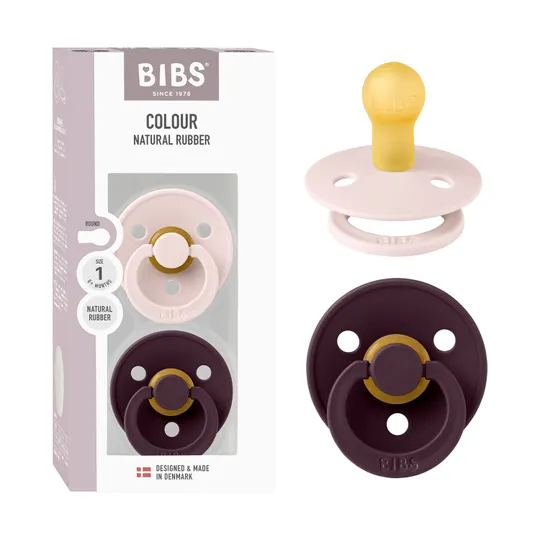 BiBs Colour Fopspeen - Rond - 2 Stuks - 6-18 Mnd - Petal/Plum