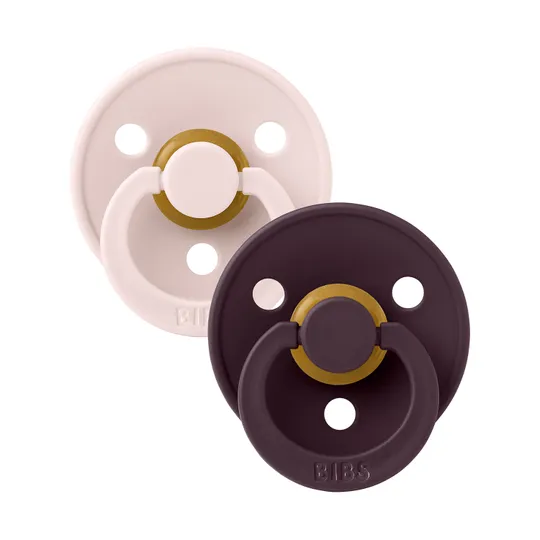 BiBs Colour Fopspeen - Rond - 2 Stuks - 6-18 Mnd - Petal/Plum