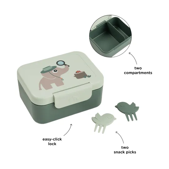 Done By Deer Lunchbox met Snackprikkers - Tiny Trails - Green