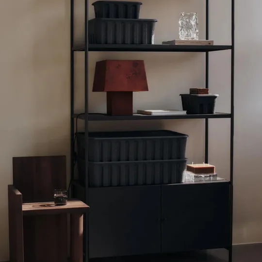 Ferm Living Opbergdozen - Paper Pulp Box - Large - Set van 2 - Charcoal