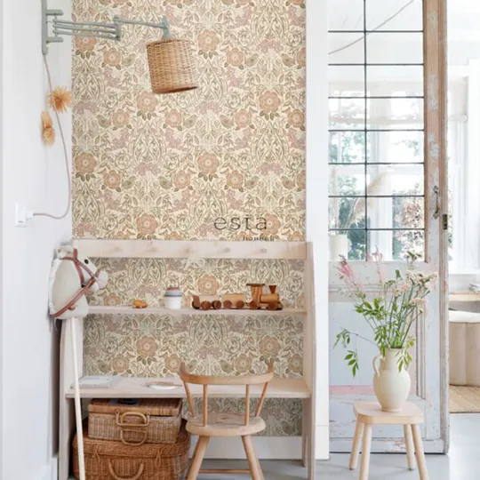 Estahome Bloemen En Vogels Behang - Art Nouveau Stijl