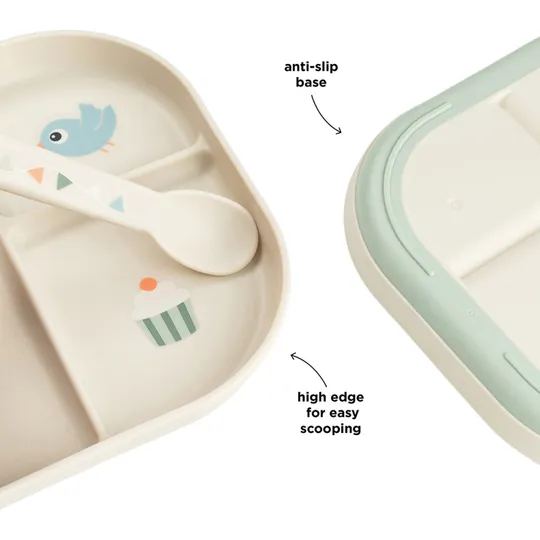 Done By Deer Foodie Compartment Plate Celebration Sand 1766989