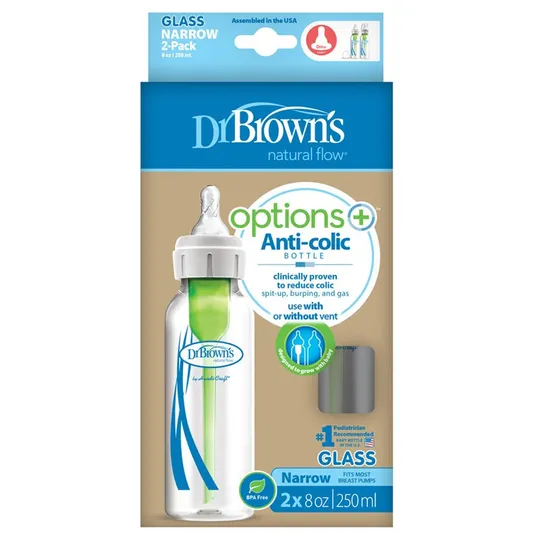 Dr. Brown's Fles Standaard Hals Glas Options+ 250ml 2-Pack