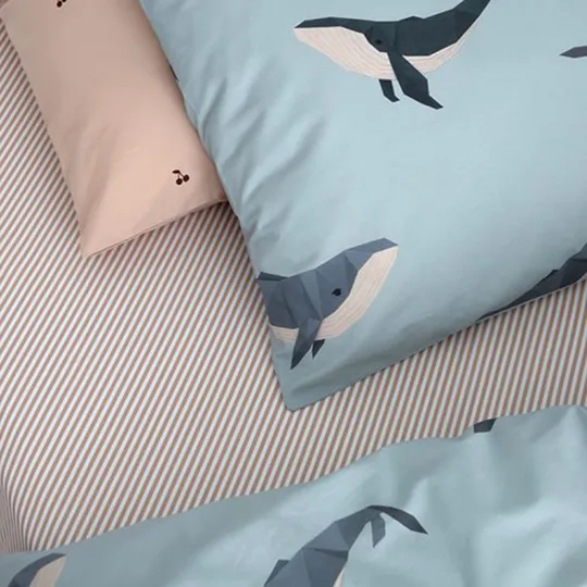 Studio Ditte Hoeslaken - Streepjes - Toffee - 90 x 200 cm