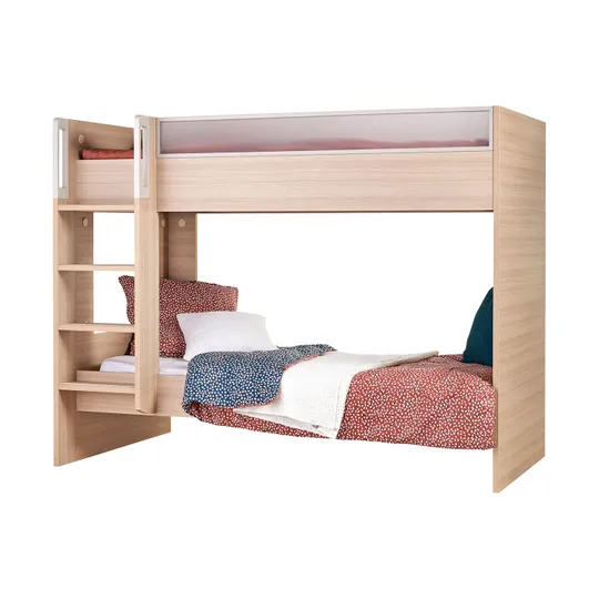 Gautier Etagenbett - Dimix - 90 x 200 cm - Strukturierte Eiche