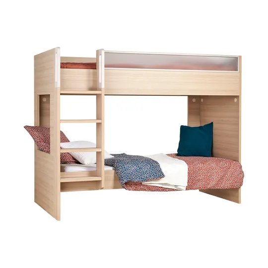 Gautier Etagenbett - Dimix - 90 x 200 cm - Strukturierte Eiche