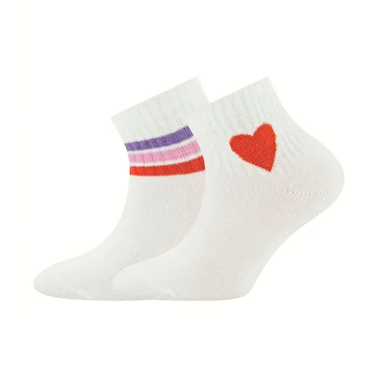 Ewers Tennissocken – 2er-Pack Knöchelhoch Herzchen