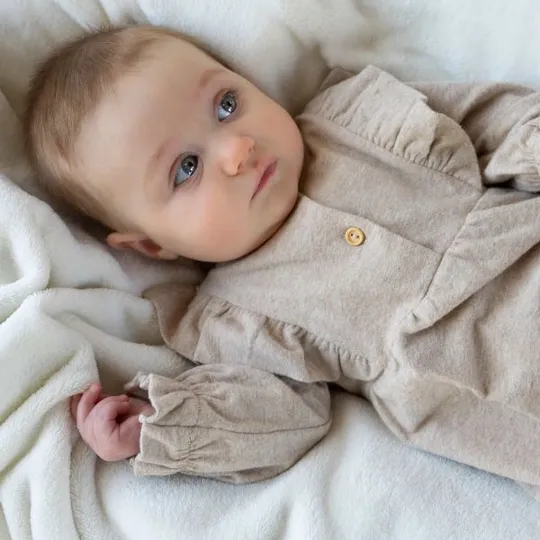 Klein Baby Ruffle Kleid- Beige Melange