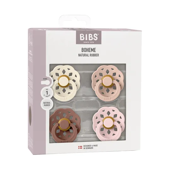 Bibs Boheme Schnuller - 4er - Pack - Size 1 - Ivory/Blush/Woodchuck/Blossom