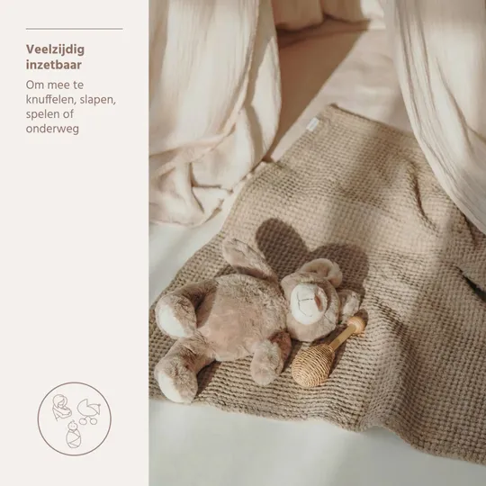 Meyco Ledikantdeken - Waffle Cotton - Taupe - 100x150 cm