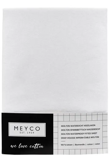 Meyco Molton Spannbettlaken - 60 x 120 cm - PU Wasserdicht - Weiß
