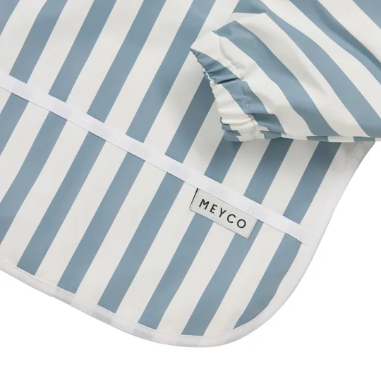 Meyco Lätzchen mit Ärmeln - Fat Stripe - Jeans Blue - 1er-Pack