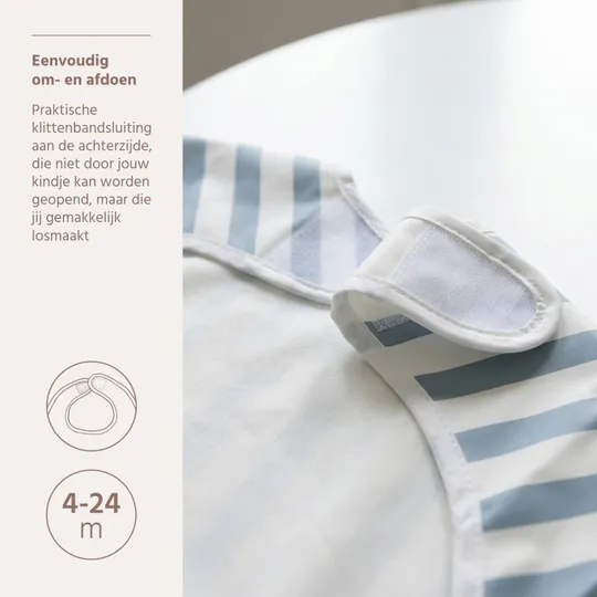 Meyco Mouwslab - Fat Stripe - Jeans Blue - 1-pack