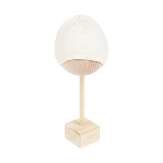 Nanami Mütze - Woven Stripe - 0‑3 Mte - Off‑White