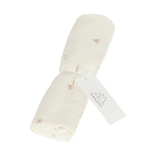 Nanami Wickeltuch - Bird Latte - 60 x 60 cm