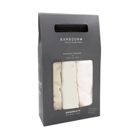 Bamboom Hydrophil Tuch - 3 Stück - 75 x 75 cm - Animal friends/Birch Sand/Off White