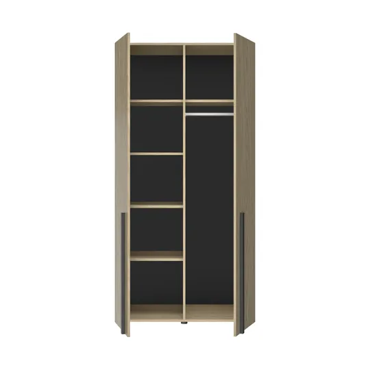 Gami Nael Kleiderschrank - Rookwood Eiche - 2-Türig