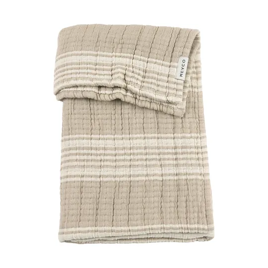 Meyco Ledikantdeken - Hydrofiel Jacquard Stripe - Sand - 100x150 cm