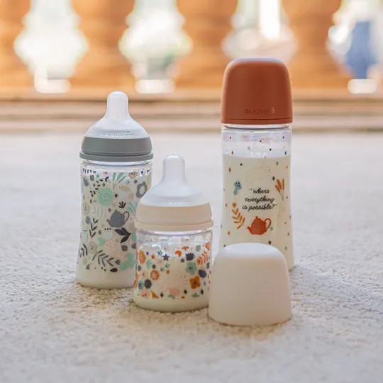 Suavinex Babyflasche - SX Pro - Wonderland - Medium Flow - 270ml - Blau/Grau