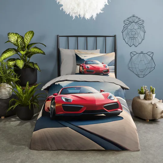 Muller Textiel Kinderbettbezug – Cabrio – 140 x 220 cm – Multi
