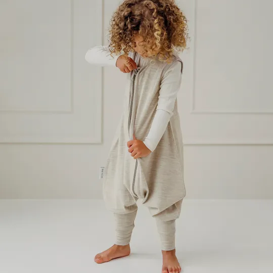 Meyco Baby Slaapzak Jumper - Studio - Merinowol Sand Melange - 104 cm