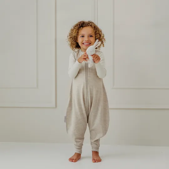 Meyco Baby Slaapzak Jumper - Studio - Merinowol Sand Melange - 104 cm