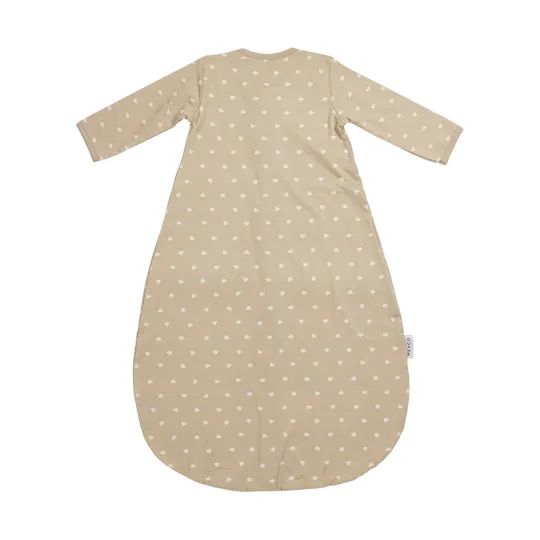 Meyco Sweet Heart Slaapzak met vaste mouw rond - 110 cm - Jersey - Sand