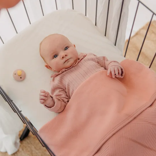 Meyco Gebreide Jacquard Flannel Deken - 100x150 cm - Pure Rose