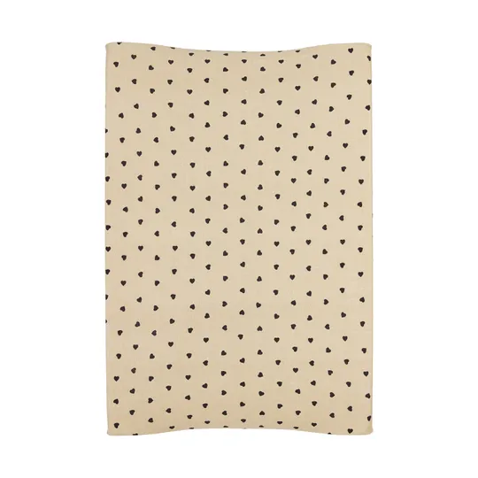 Meyco Wickelauflagenbezug Print – Jersey – Sweet Heart – Soft Sand/Black– 50 x 70 cm