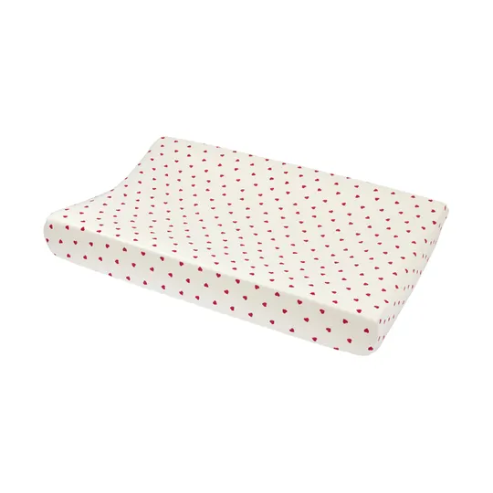 Meyco Wickelauflagenbezug Print - Jersey - Sweet Heart - White/Red - 50 x 70 cm