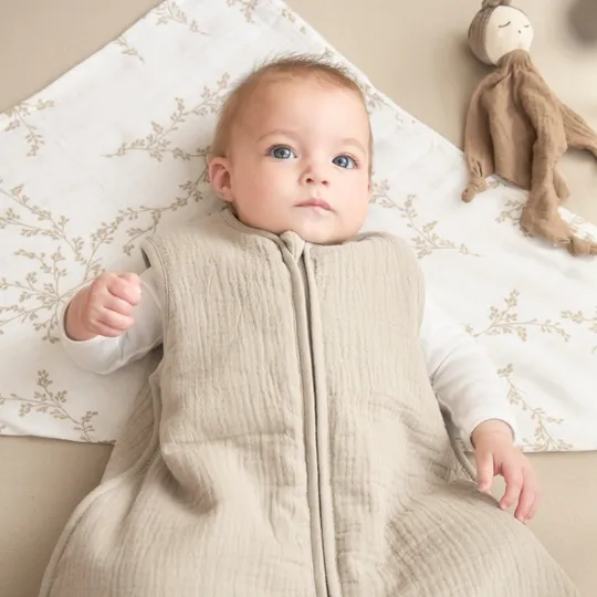Meyco Baby Gefütterter Schlafsack - Uni Vorgewaschenes Hydrophil - 110 cm - Sand