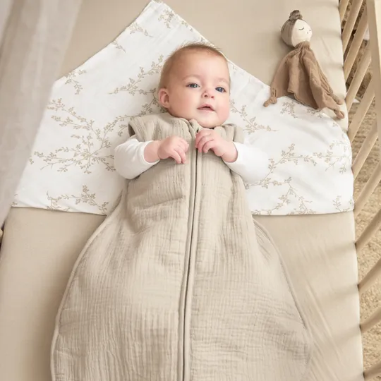 Meyco Baby Gefütterter Schlafsack - Uni Vorgewaschen Hydrophil - 70 cm - Sand
