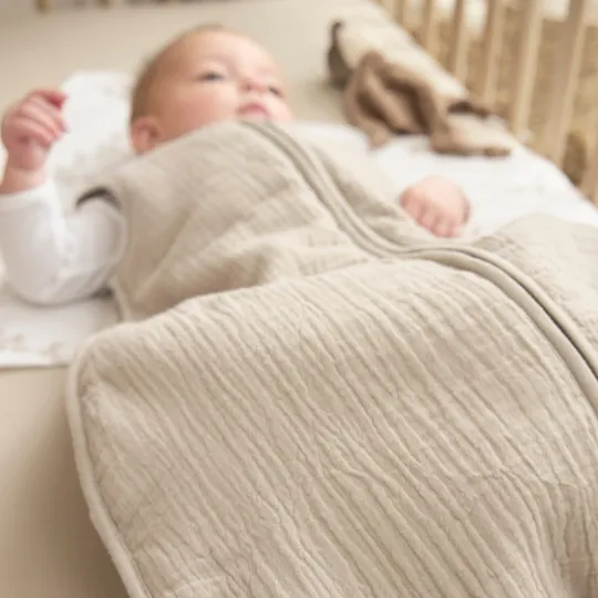 Meyco Baby Gefütterter Schlafsack - Uni Vorgewaschenes Hydrophil - 60 cm - Sand