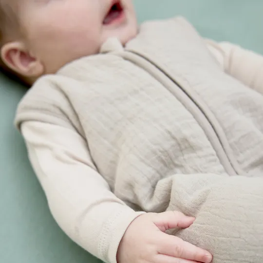 Meyco Uni Baby Schlafsack gefüttert - vorgewaschenes Hydrophil - greige - 70 cm 