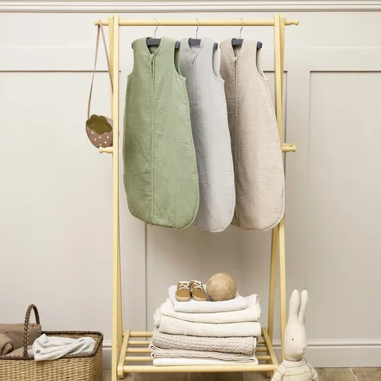 Meyco Uni Baby Schlafsack gefüttert - vorgewaschenes Hydrophil - Olivgrün - 70 cm