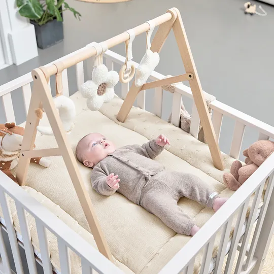 Meyco Baby Knots Boxkleed - 77 x 97 cm - Soft Sand 