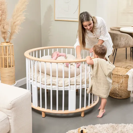 Meyco Baby Laufstallteppich - Knots - Rund ⌀95 cm - Soft Sand