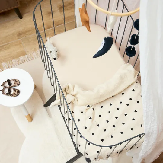 Meyco Baby Uni Spannbettlaken Co-Sleeper - 2 Stück - 50 x 90 cm - Jersey - Soft Sand