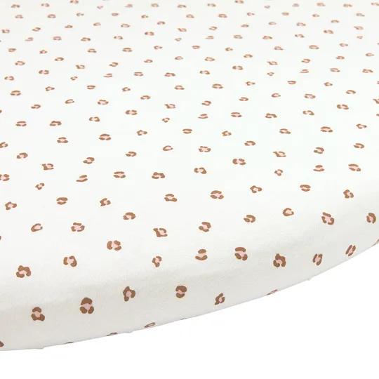 Meyco Hoeslaken Rond Print - 90/95 cm - Jersey - Mini Panther Soft Pink