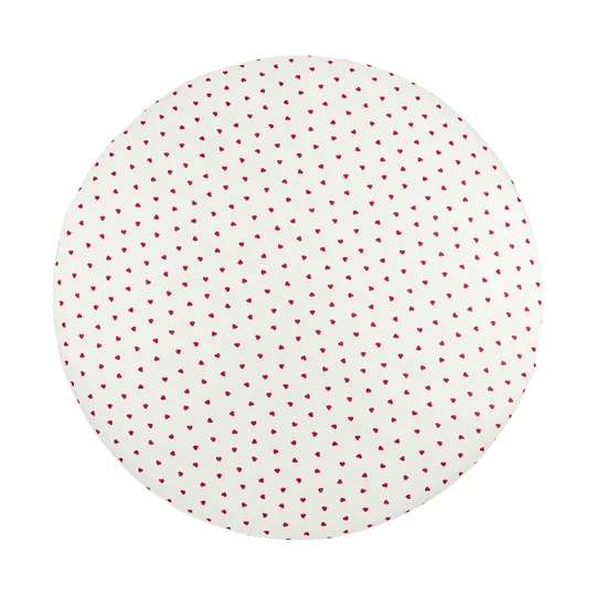 Meyco Hoeslaken Rond Print - 90/95cm - Jersey - Sweet Heart White/Red