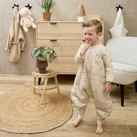 Meyco Baby Schlafsack Jumper Winter - Penguin Soft Sand - 80 cm