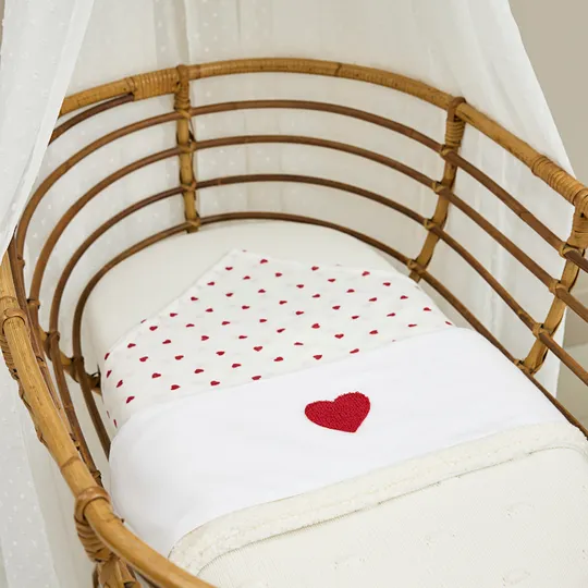Meyco Sweet Heart Wiegenlaken - 75 x 100 cm - Rot
