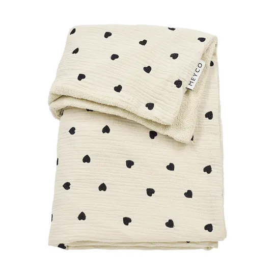 Meyco Baby Sweet Heart Wiegdeken - 75 x 100 cm - Pre-Washed Hydrofiel - Soft Sand
