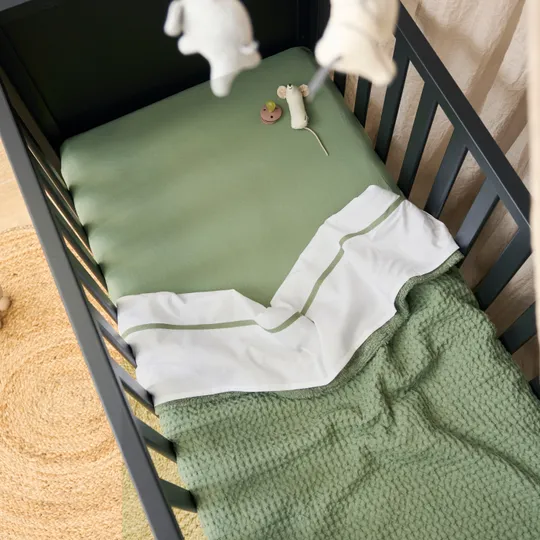 Meyco Uni Spannbettlaken Juniorbett - 2 Stück - 70 x 140/150 cm - Olive Green