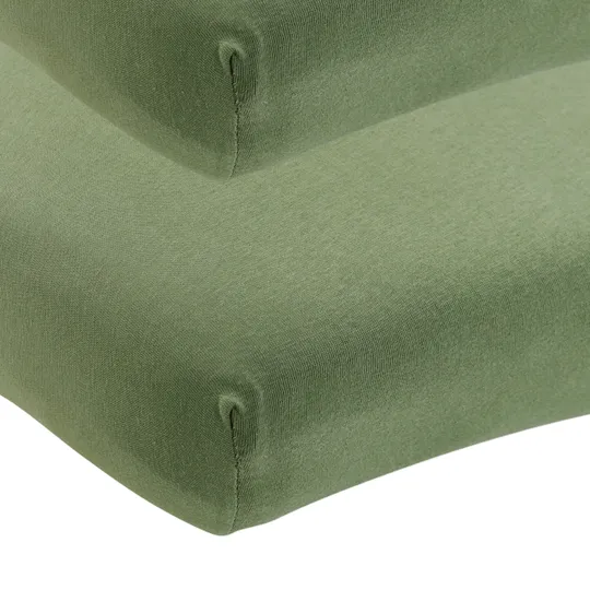 Meyco Uni Spannbettlaken Juniorbett - 2 Stück - 70 x 140/150 cm - Olive Green