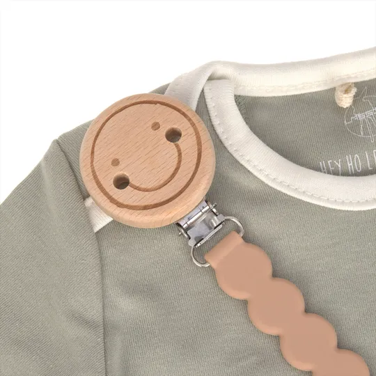 Lässig Tiny Smile Maple Schnullerhalter - Wood / Silikon