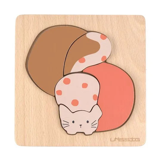 Lässig Holzpuzzle-Set – Little Mateys – Katze/Meerschweinchen – FSC-Holz