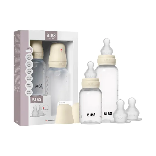 Bibs Grow and Flow Flessenset - 150 ml/270 ml - Silicone - Ivory